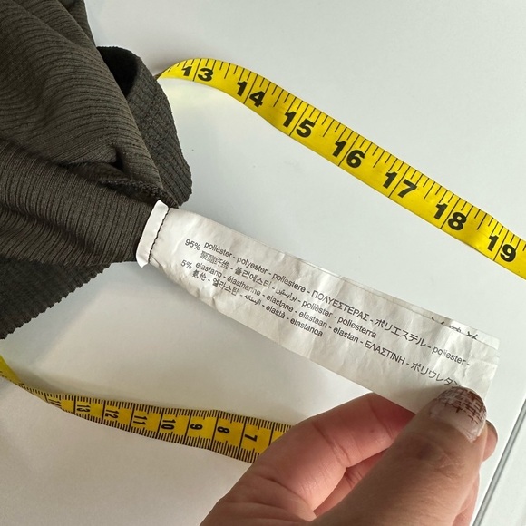 Zara Women’s Mock Neck Ribbed Side Ruching Midi Dress in Olive Sz S - Picture 11 of 11